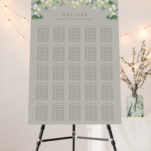 Greige 25 Tables of 10 Wedding Seating Chart Foam Board