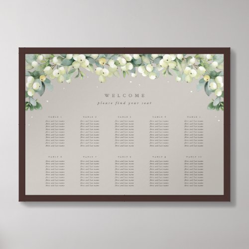 Greige 28x20 10 Tables of 10 Seating Chart Poster