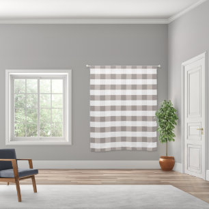 Greige Buffalo/Gingham Check/Plaid Farmhouse Blackout Curtains