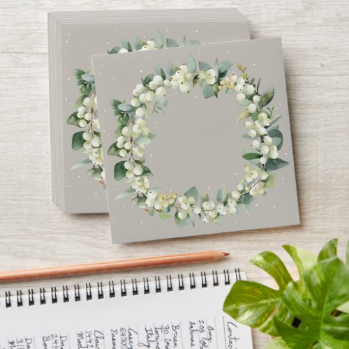GreigeCream Inner SnowberryEucalyptus Wreath Envelope