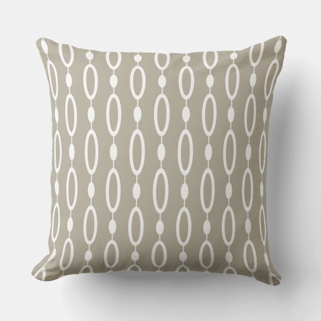 Greige - Grey and Beige Decor Throw Pillow (Front)