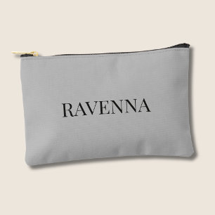 Greige Luxury Personalized Serif Name Gift For Her Accessory Pouch