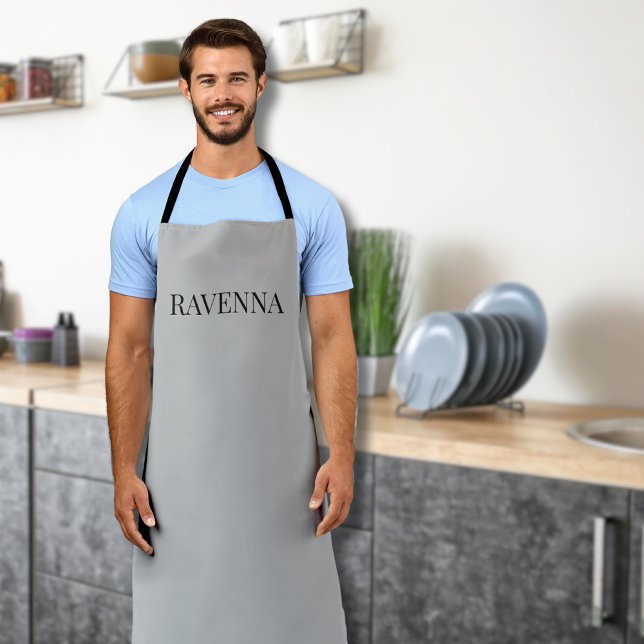 Greige Luxury Serif Personalized Custom Name Apron (Creator Uploaded)