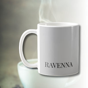 Greige Luxury Serif Personalized Custom Name Coffee Mug