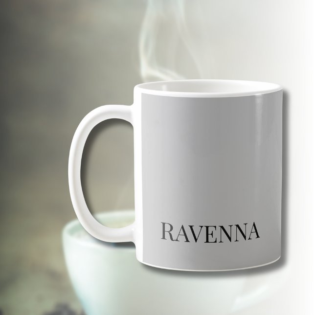 Greige Luxury Serif Personalized Custom Name Coffee Mug (Creator Uploaded)