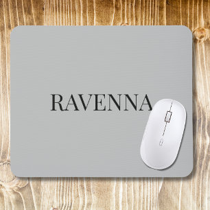 Greige Luxury Serif Personalized Custom Name Mouse Pad