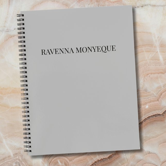 Greige Luxury Serif Personalized Custom Name Notebook (Creator Uploaded)