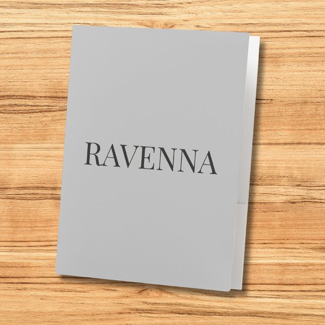 Greige Luxury Serif Personalized Custom Name Pocket Folder (Creator Uploaded)