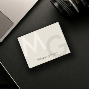 Greige Minimal Clean Modern Large Monogram Post-it Notes
