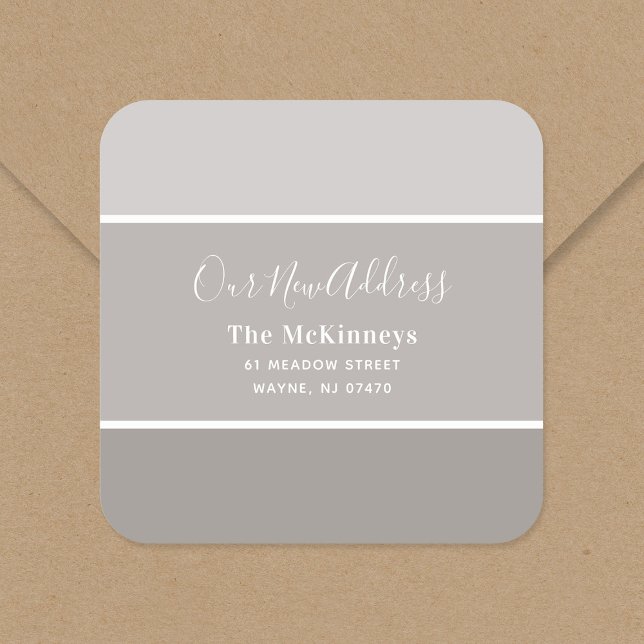 Greige Paint Swatch New Address Square Sticker (Creator Uploaded)