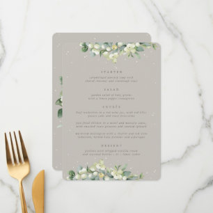 Greige Snowberry+Eucalyptus 4 Course Wedding Menu