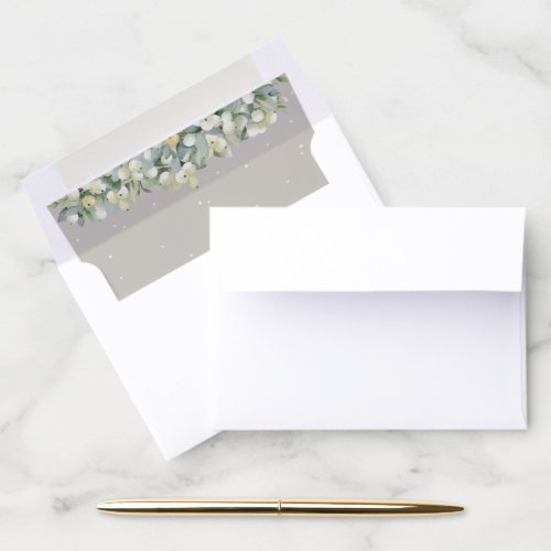 Greige SnowberryEucalyptus A1 for 5x35 cards  Envelope Liner