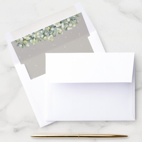 Greige SnowberryEucalyptus A2 55 x 425 cards Envelope Liner