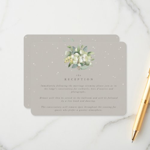 Greige SnowberryEucalyptus Bouquet Reception Enclosure Card