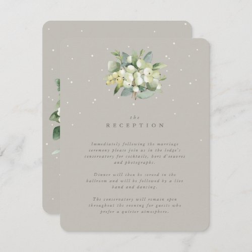 Greige SnowberryEucalyptus Bouquet Reception Enclosure Card