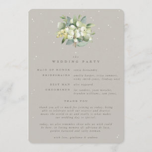 Greige Snowberry+Eucalyptus Bouquet Winter Wedding Program