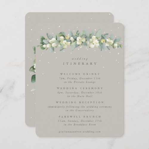 Greige SnowberryEucalyptus Garland Wedding Events Enclosure Card