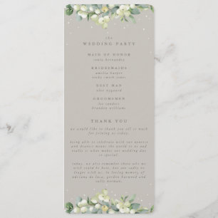 Greige Snowberry+Eucalyptus Stem Winter Wedding Program