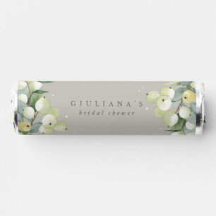 Greige Snowberry+Eucalyptus Winter Bridal Shower Breath Savers® Mints