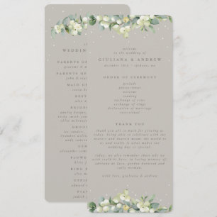 Greige Snowberry+Eucalyptus Winter Wedding Program
