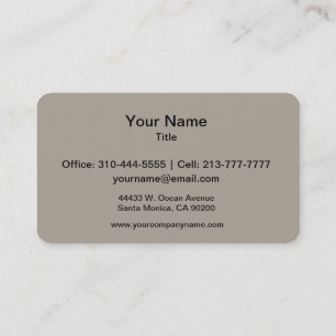 Greige Solid Color Customize It Business Card