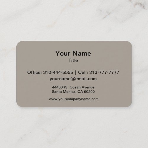 Greige Solid Color Customize It Business Card