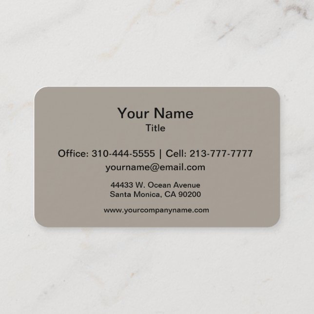 Greige Solid Color Customize It Business Card (Back)