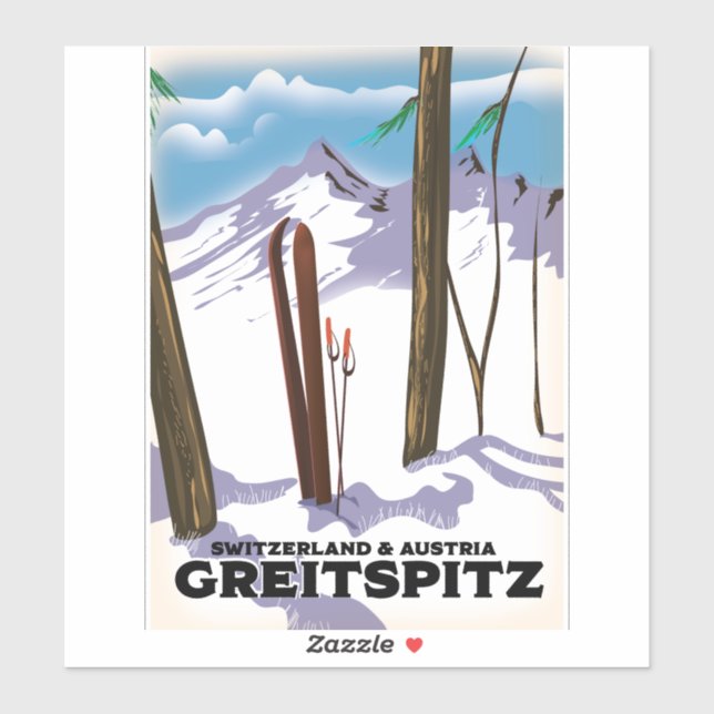 Greitspitz Switzerland & Austria Ski poster Sticker (Sheet)