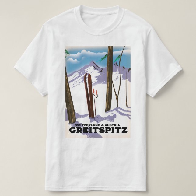 Greitspitz Switzerland & Austria Ski poster T-Shirt (Design Front)