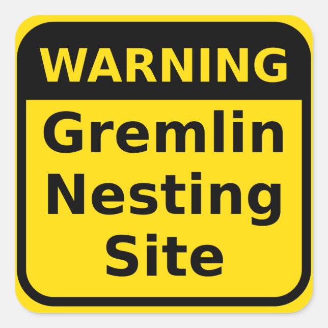 Gremlin Warning Sticker (Front)