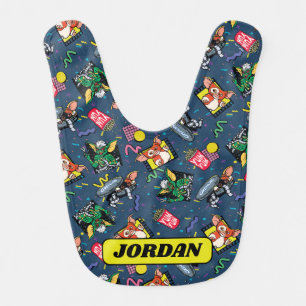 Gremlins™ 80's Retrowave Pattern Baby Bib