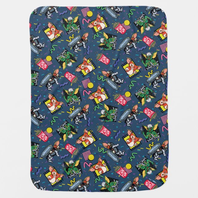 Gremlins™ 80's Retrowave Pattern Baby Blanket (Front)