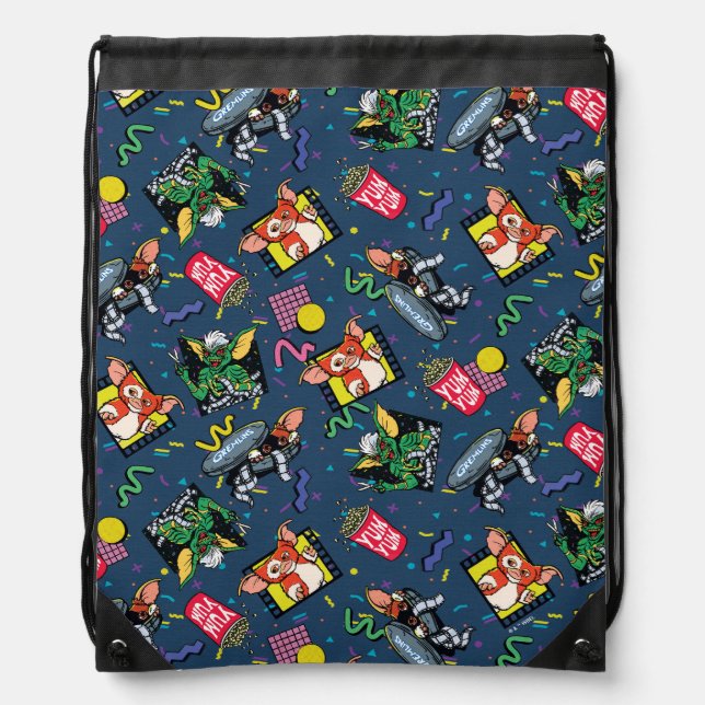 Gremlins™ 80's Retrowave Pattern Drawstring Bag (Front)