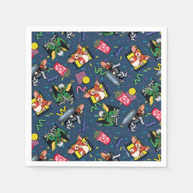 Gremlins™ 80's Retrowave Pattern Napkins (Front)