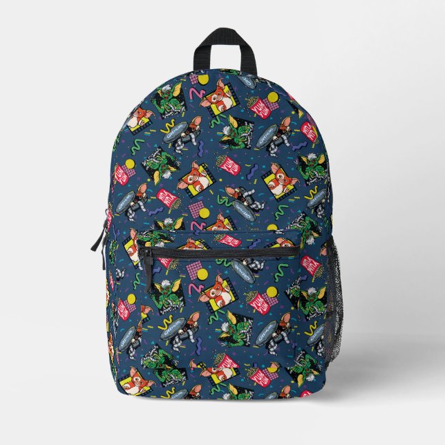 Gremlins™ 80's Retrowave Pattern Printed Backpack (Front)