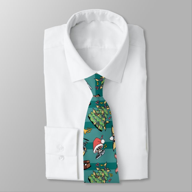 Gremlins | Cute Comic Christmas Pattern Neck Tie (Tied)