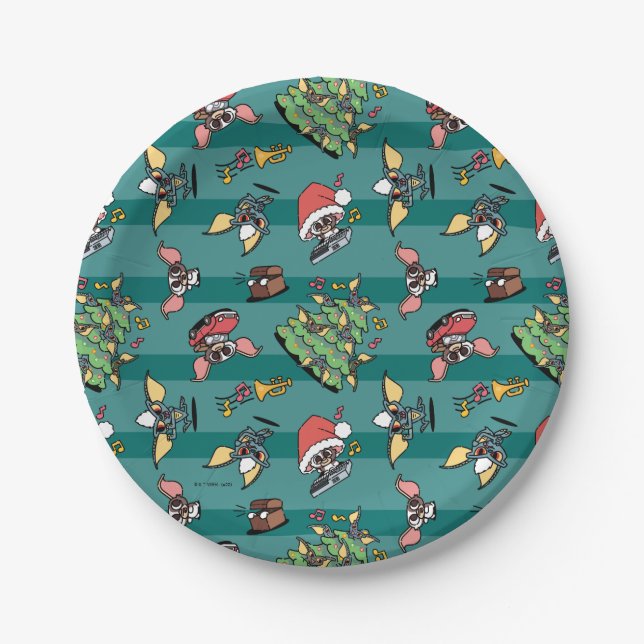 Gremlins | Cute Comic Christmas Pattern Paper Plates (Front)