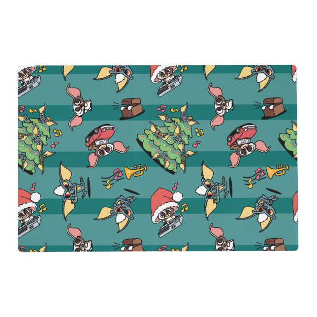 Gremlins | Cute Comic Christmas Pattern Placemat (Front)