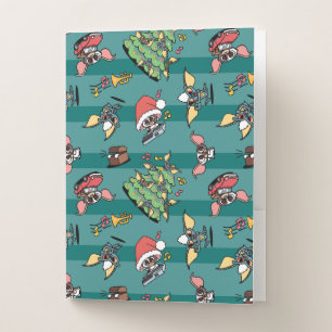 Gremlins Cute Comic Christmas Pattern Pocket Folder