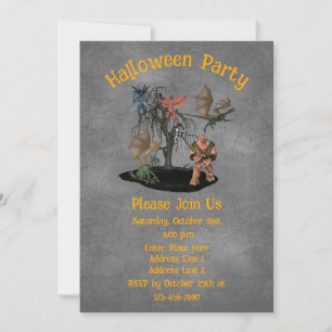 Gremlins Ogre Creatures Halloween Invitation