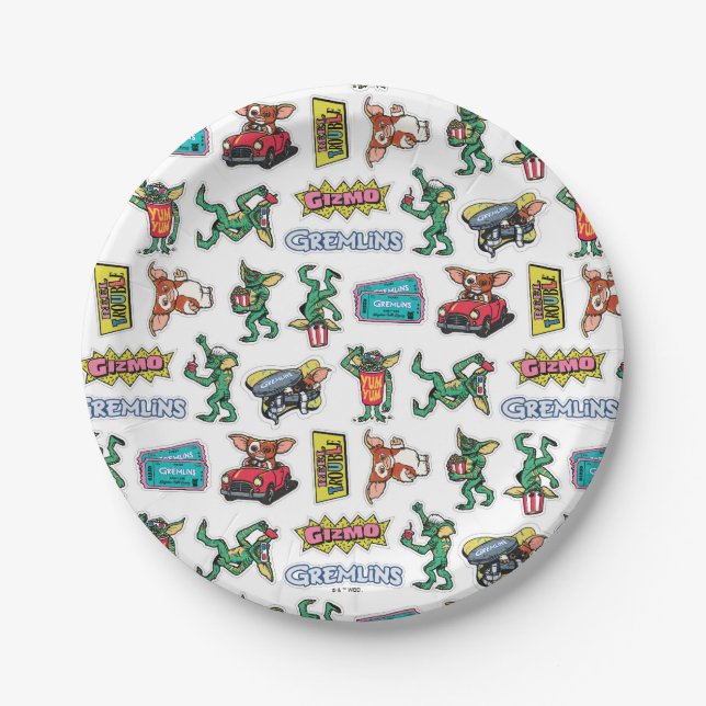 Gremlins™ Sticker Fun Pattern Paper Plates (Front)