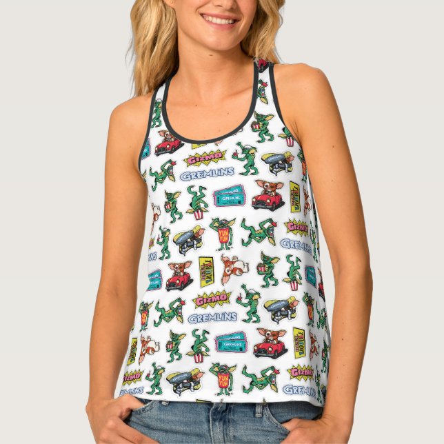 Gremlins™ Sticker Fun Pattern Tank Top (Front)