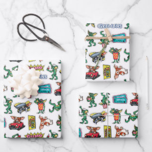 Gremlins™ Sticker Fun Pattern Wrapping Paper Sheets