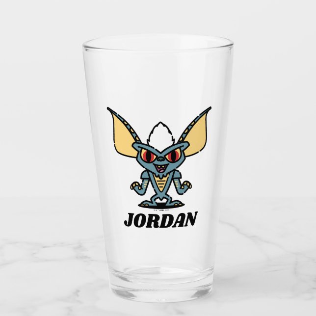 Gremlins | Stripe Cute Comic | Add Your Name Glass (Front)