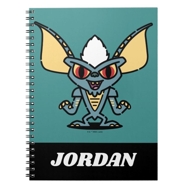 Gremlins | Stripe Cute Comic | Add Your Name Notebook (Front)