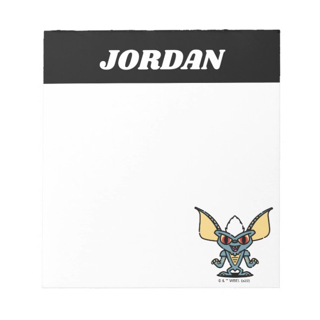 Gremlins | Stripe Cute Comic | Add Your Name Notepad (Front)