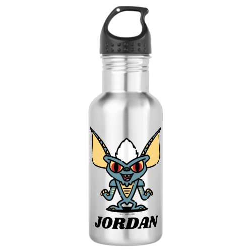 Gremlins  Stripe Cute Comic  Add Your Name Stainless Steel Water Bottle