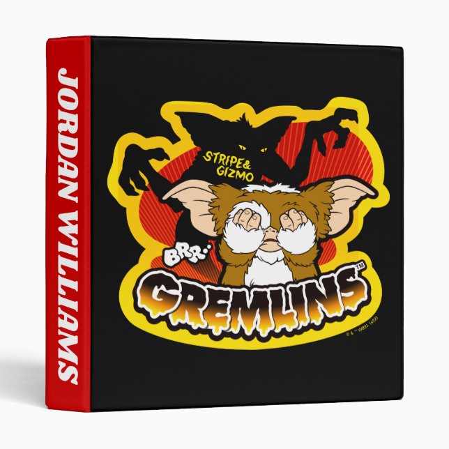 Gremlins | Stripe Scaring Gizmo | Add Your Name 3 Ring Binder (Front/Spine)