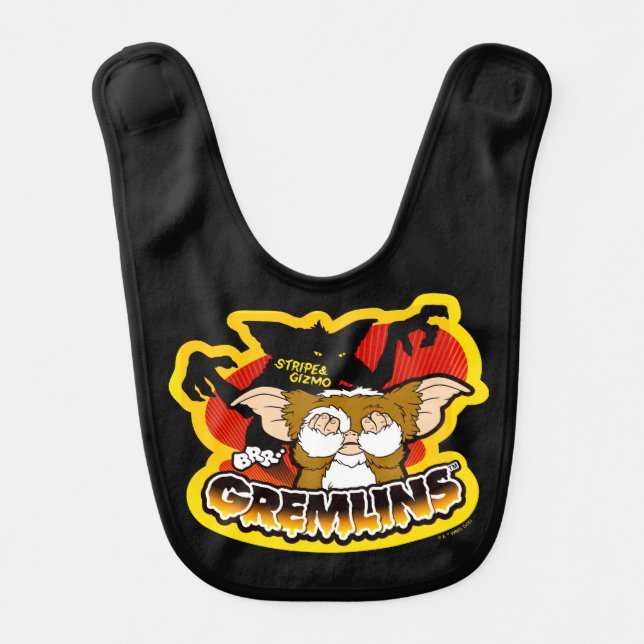 Gremlins | Stripe Scaring Gizmo Baby Bib (Front)