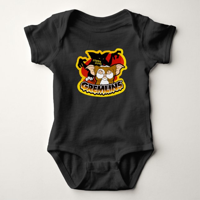 Gremlins | Stripe Scaring Gizmo Baby Bodysuit (Front)